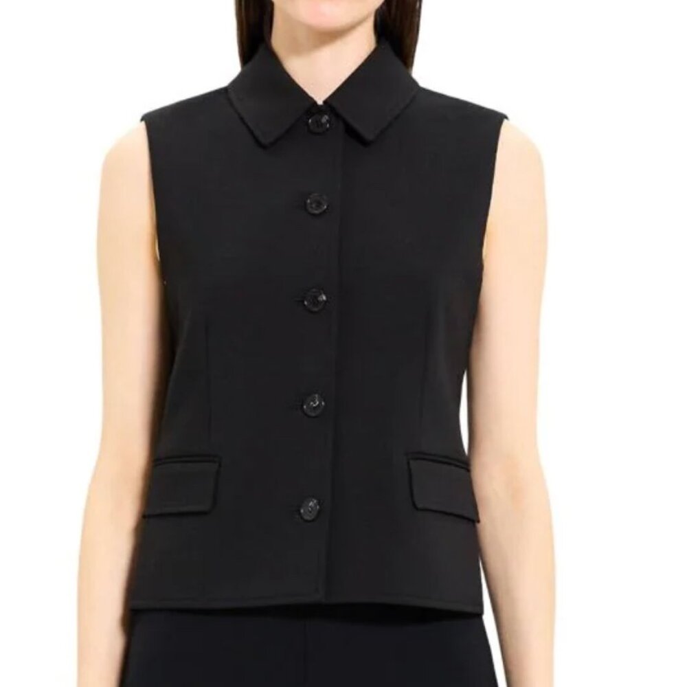 Theory Tailored Vest Black Size 00 - NWT